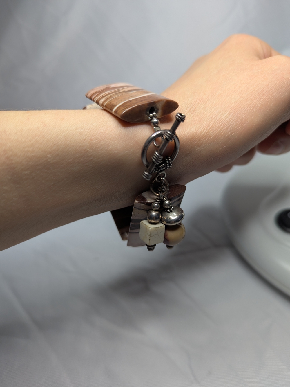 Handmade Brown Jasper Beaded Toggle Bracelet